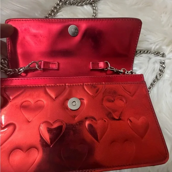 Marc Jacobs Red Heart Embossed Clutch - Picture 7 of 8